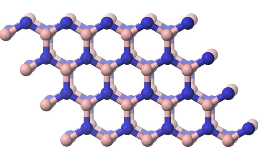 Hexagonal Boron Nitride (Side view 3D)